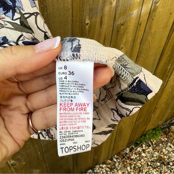 Pink Floral Lace-Up Side Bellsleeve Midi Dress 🌿 - Picture 12 of 12